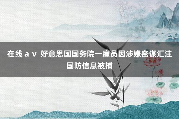 在线ａｖ 好意思国国务院一雇员因涉嫌密谋汇注国防信息被捕